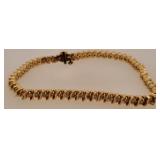 14 K Gold Tennis Bracelet, 13.5 Grams, 1.2 CT.
