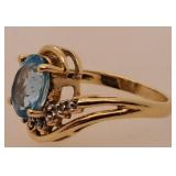 14 K Gold Cocktail Ring Size 5.8 4.0 Grams