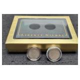 Display Case w/ 2 V Nickels: 1907, 1912