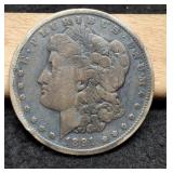 1891-CC Morgan Dollar VF Toned