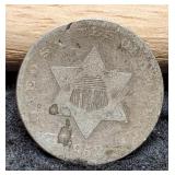 1852 Silver Three Cent