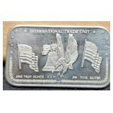 1 Troy Oz. Silver Bar International Trade Unit