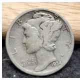 1934 Mercury Dime VF35