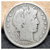 1907-O Barber Half Dollar