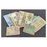 12 Older Foreign Bank Notes