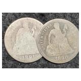 1890 & 1891 Liberty Seated Dimes