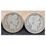 2 Barber Quarters: 1914-D, 1915-D