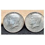 2- 1964 Kennedy Half Dollars