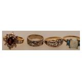 4 Costume Rings 3.5, 5, 6, 7