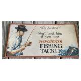 Winchester Metal Fishing Sign