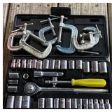 3/8" / 1/4" Socket Set and C-Clamps
