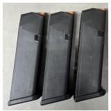 3 - Glock 9mm 17 rnd Magazines