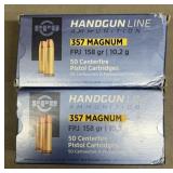 100 rnds PPU .357 Magnum Ammo