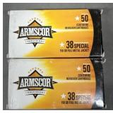 100 rnds Armscor .38 Special Ammo