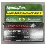 40 rnds Winchester & Remington .22-250 Rem Ammo