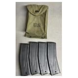 4 - M1 Carbine 30 rnd Magazines w/ Canvas Case