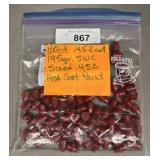 100ct .45 Cal 195 gr SWC Red Coated Bullets