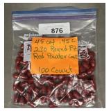 100ct .45 Cal 230 gr RP Red Coated Bullets