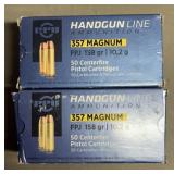 100 rnds PPU .357 Magnum Ammo