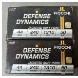 100 rnds Fiocchi .44 Magnum Ammo