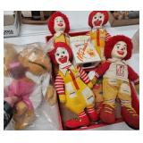 Vtg Ronald McDonald Plush Figures & Coin Bank