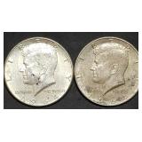 Pair of 1964 Kennedy Silver Half Dollars