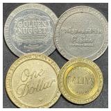 4 Vintage Casino Tokens