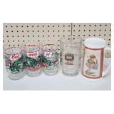 Budweiser Frogs Glass Set & 2 Beer Steins / Mugs