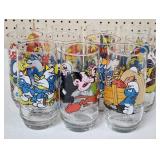 Set of 11 Vintage Smurfs Drinking Glasses 1980s