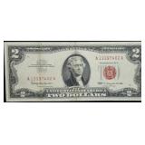 1963 A $2 Red Seal Legal Tender Bank Note