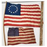 Vintage Betsy Ross Style Flag & 48 Star Flag