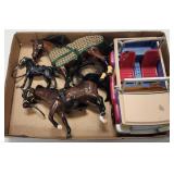 Vintage Jeep & Horse Toy Play Set
