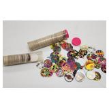 Two Full tubes of 1990s Pogs, Hundreds in total.