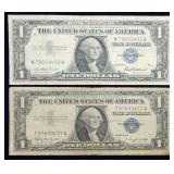 Pair of Circulated 1957 $1 Silver Certificates