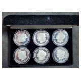 Set of 6 Silver Plated Morgan Dollar Tribute Coins