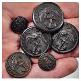 WWI WW2 Catalin, Bakelite & Brass USMC Buttons