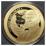 54g Gold Plated Copper Donald Trump Medallion