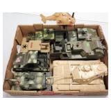 Large Strawberry Flat of Military Toys & Tanks