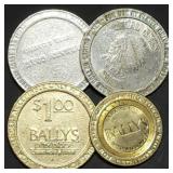 4 Vintage Casino Tokens