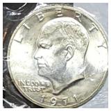 1971 S Silver Ike Dollar Gem BU Littleton Packet