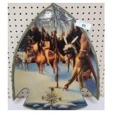 Native American Arrowhead Motif Wall Clock 19"