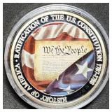 1oz Silver Plated Copper Constitution Round BU