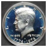 1976 Bicentennial Proof Silver Half Dollar in Caps