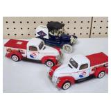 ERTL Pepsi Bank & 2 Diecast Pepsi Pickup Trucks