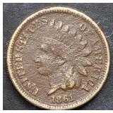 1861 Bronze Indian Head Cent