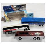 Three 10" Charter Tour Bus Coin Banks