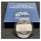 2007 Proof Silver Dollar Comm, "Little Rock" w/