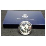 1994-S Proof Silver Dollar Comm. "World Cup" w/