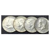 (4) 40% Silver 1967 K. Half Dollars