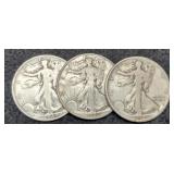 (3) W. Liberty Half Dollars: 1918-D, 39-S, 40-S